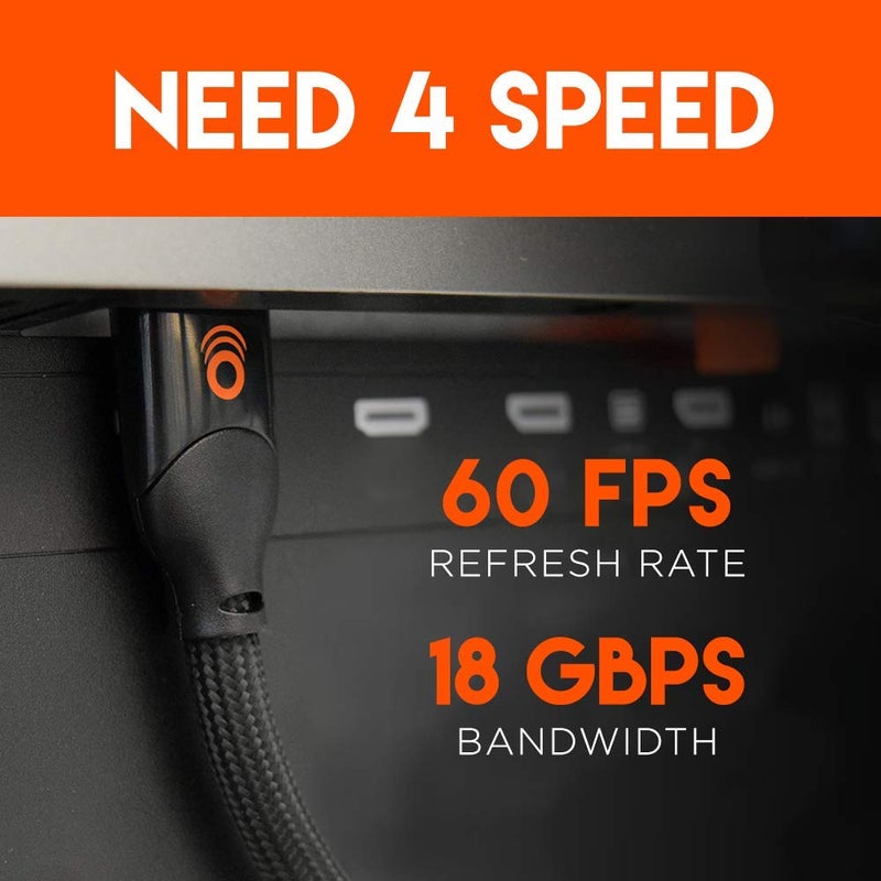 ECHOGEAR Long 15ft Braided HDMI 2.0 Cable - 4k & HDR Compatible - Gold Plated Connections Support 4k at 60fps Refresh Rate & 18gbps Bandwidth - Image 2